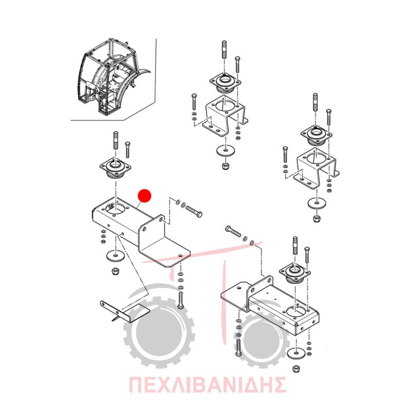 Μπροστά δεξιά βάση καμπίνας Landini Rex