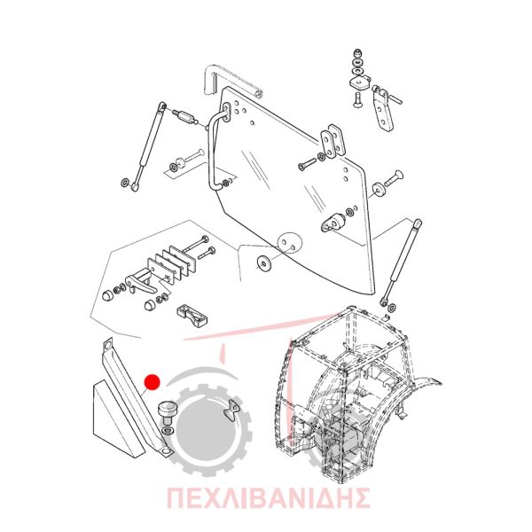 Βάση γωνίας πίσω τζάμι Landini Rex