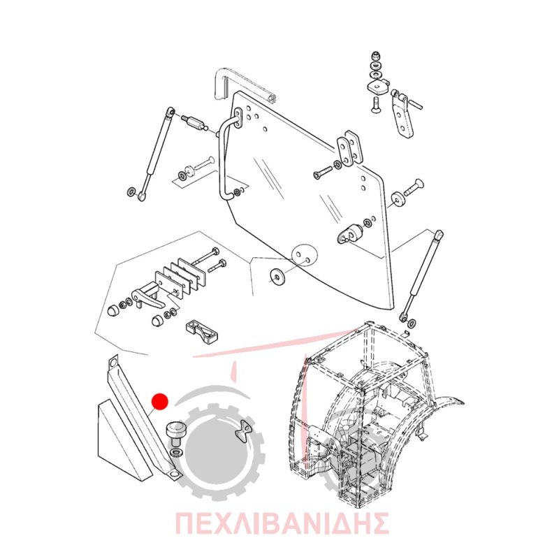 Βάση γωνίας πίσω τζάμι Landini Rex
