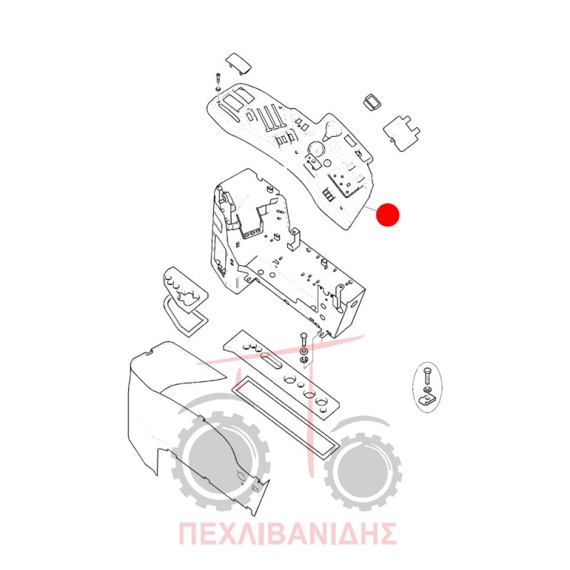 Δεξί πλαστικό κάλυμμα χειριστηρίων Landini Powermaster-Powermax