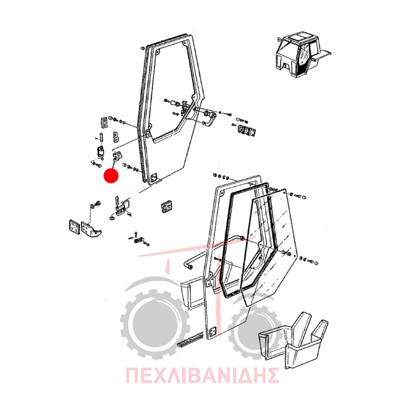 Δεξής πάνω μεντεσές πόρτας Landini 6550-9880-13000