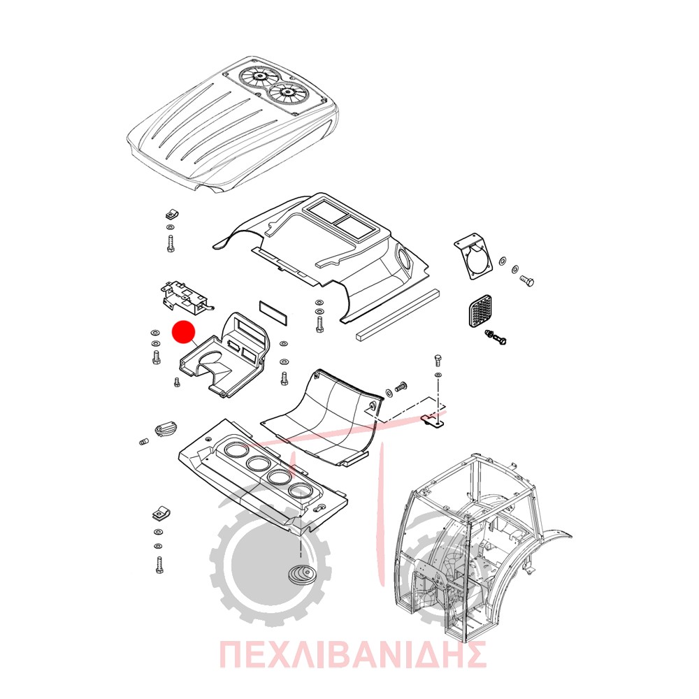 Πλαστικό κάλυμμα ραδιοφώνου οροφής Landini Mistral-Rex-Vigneti