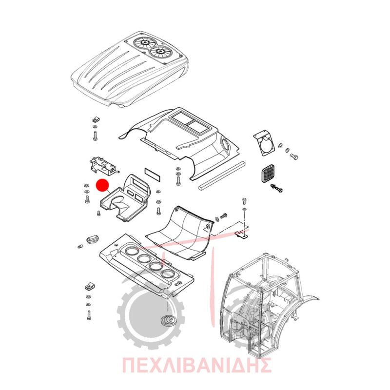 Πλαστικό κάλυμμα ραδιοφώνου οροφής Landini Mistral-Rex-Vigneti