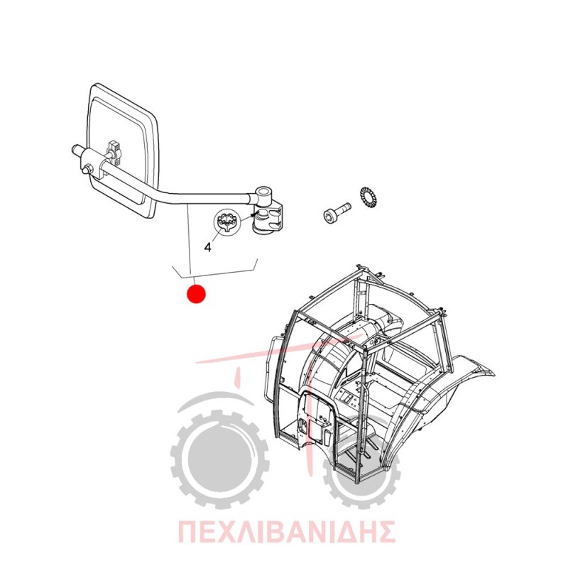 Δεξιά βάση καθρέφτη Landini Ghibli-Powerfarm-Rex-Vision