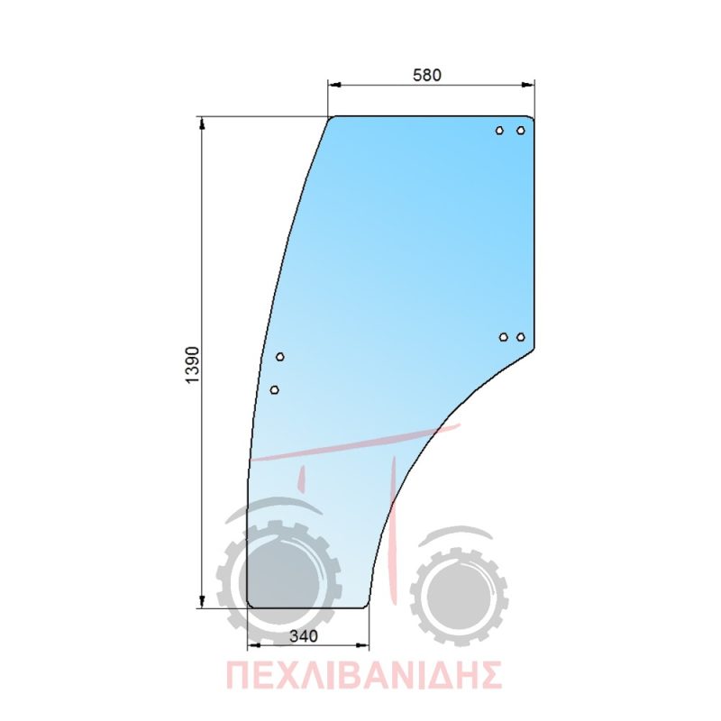 Τζάμι αριστερής πόρτας Landini Globus