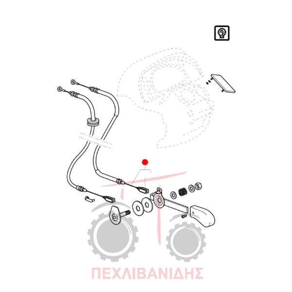 Ντίζα χειρόγκαζου Massey Ferguson 3400
