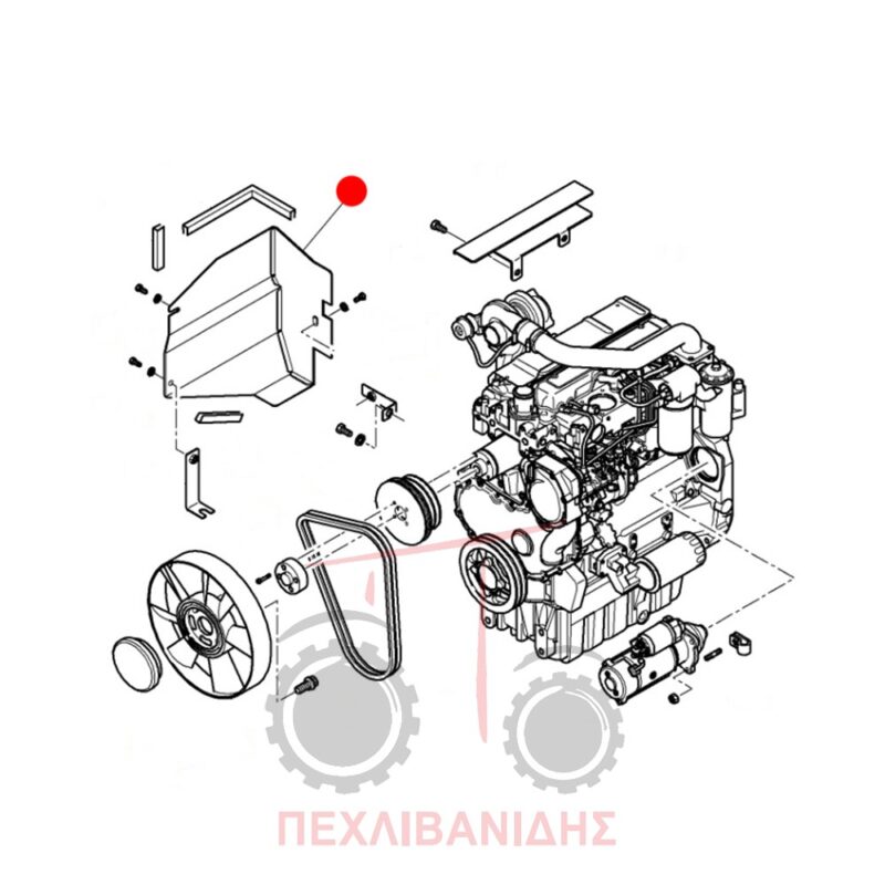 Λαμαρίνα προστασίας κινητήρα MF 5460-6460-6470 Λαμαρίνα προστασίας κινητήρα MF 5460-6460-6470