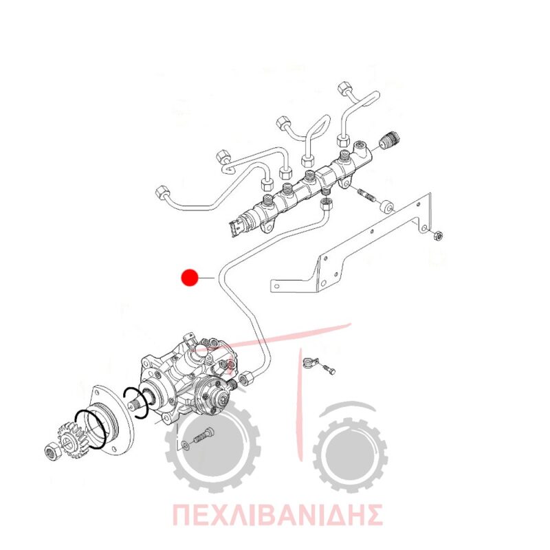Σωληνάκι πετρελαίου μπεκιέρας Massey Ferguson 6600