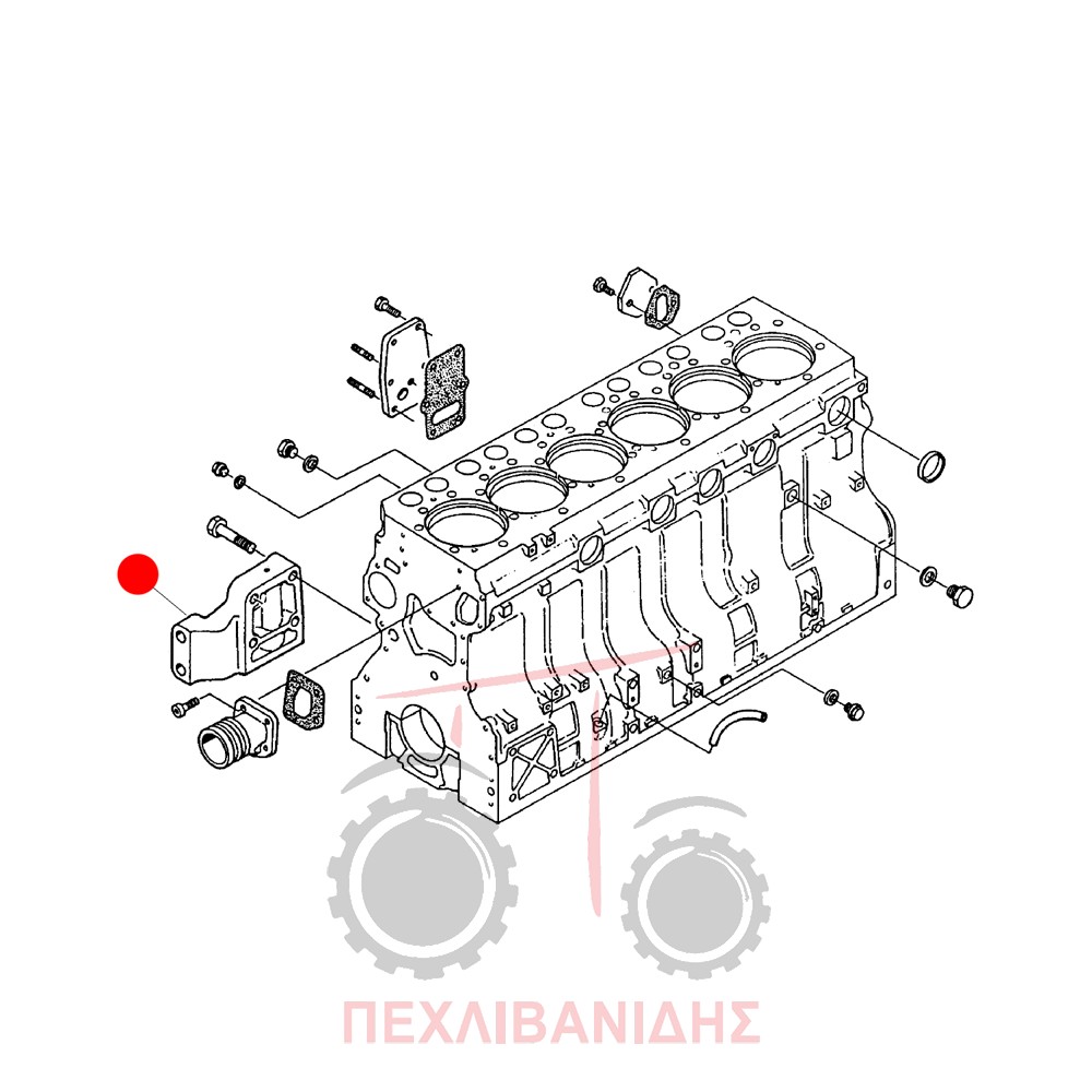 Αριστερή βάση μηχανής SISU Massey Ferguson 3680-3690-8170