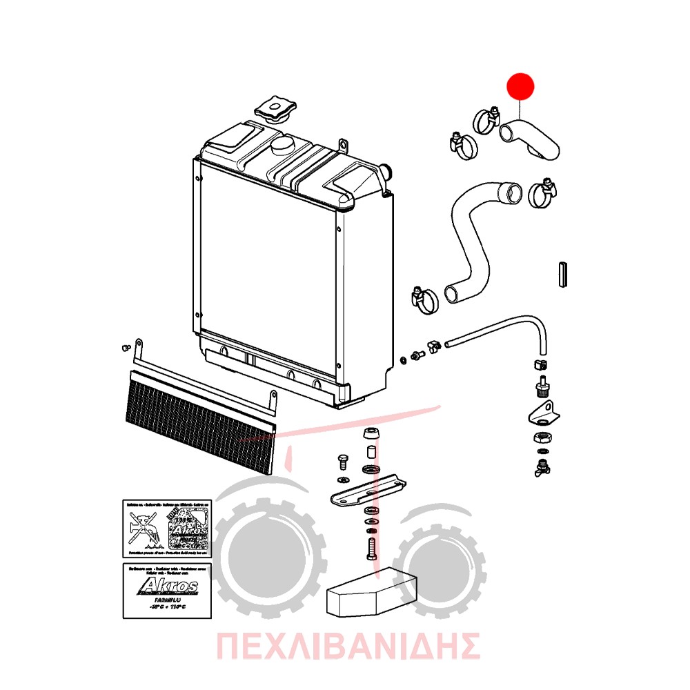 Πάνω κολάρο νερού Massey Ferguson 2405-2410-2415