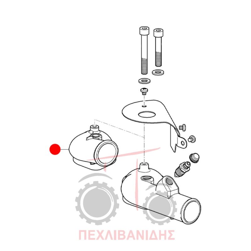 Σωλήνας νερού γωνία Massey Ferguson 2405-2410-2415 Σωλήνας νερού γωνία Massey Ferguson 2405-2410-2415