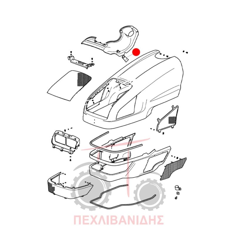 Βάση σωλήνα επιστροφών δοχείου νερού Massey Ferguson 2405-2410-2415