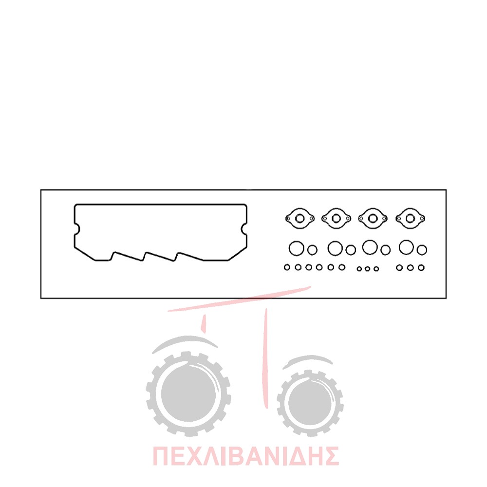 Σετ φλάντζας βαλβίδων - όρινγκ - 4 λαστιχένιες τάπες Massey Ferguson 5613-5713-6713