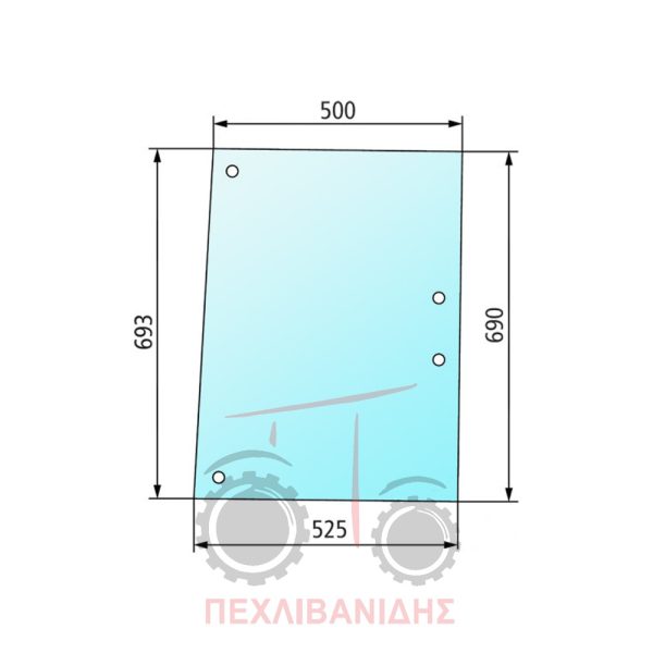 Πλαϊνό αριστερό/δεξί τζάμι Massey Ferguson 377-397-690-698