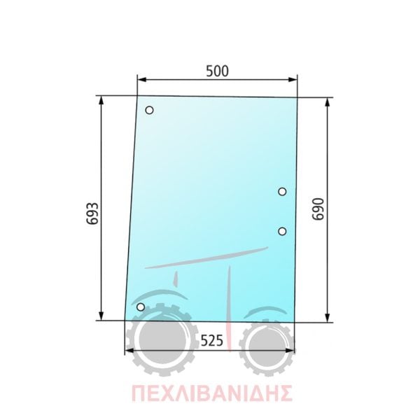Πλαϊνό αριστερό/δεξί τζάμι Massey Ferguson 377-397-690-698