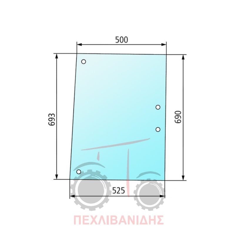 Πλαϊνό αριστερό/δεξί τζάμι Massey Ferguson 377-397-690-698