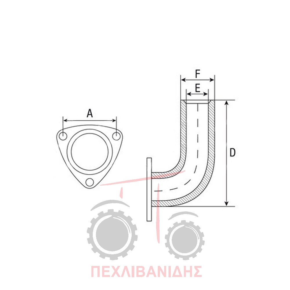 Exhaust pipe Massey Ferguson 165-175-177-188-290 - Image 2
