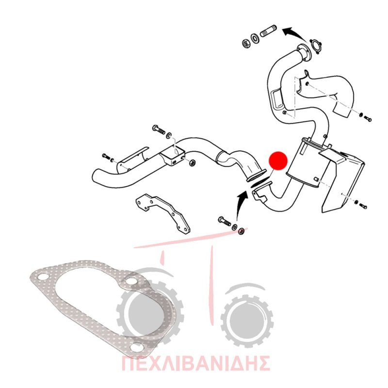 Φλάντζα σωλήνα σελασιέ Massey Ferguson 3625-3635-3645-3655 Φλάντζα σωλήνα σελασιέ Massey Ferguson 3625-3635-3645-3655