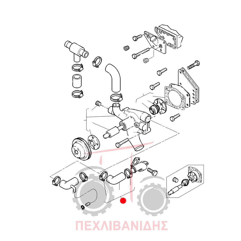 Κολάρο πλαϊνό με σφιγκτήρες σετ Massey Ferguson 3300-4215-4220-4315-4320