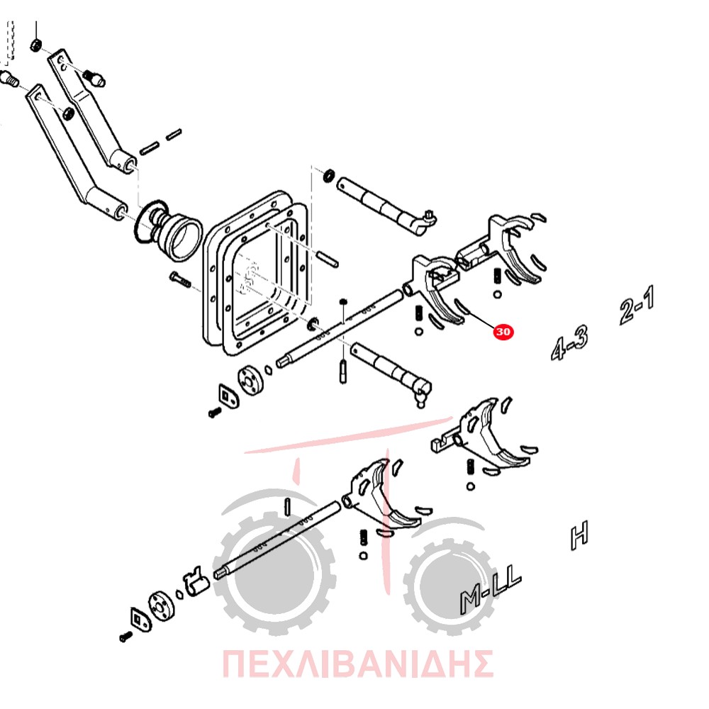 Transmission control fork skate Massey Ferguson 4400 - Image 2
