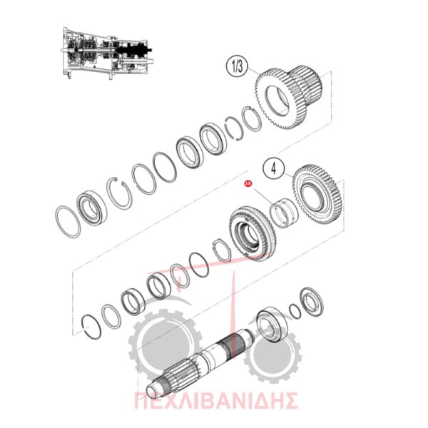 Δαχτυλίδι γρανάζιού Dynashift Massey Ferguson 5400-5700-6400-6700
