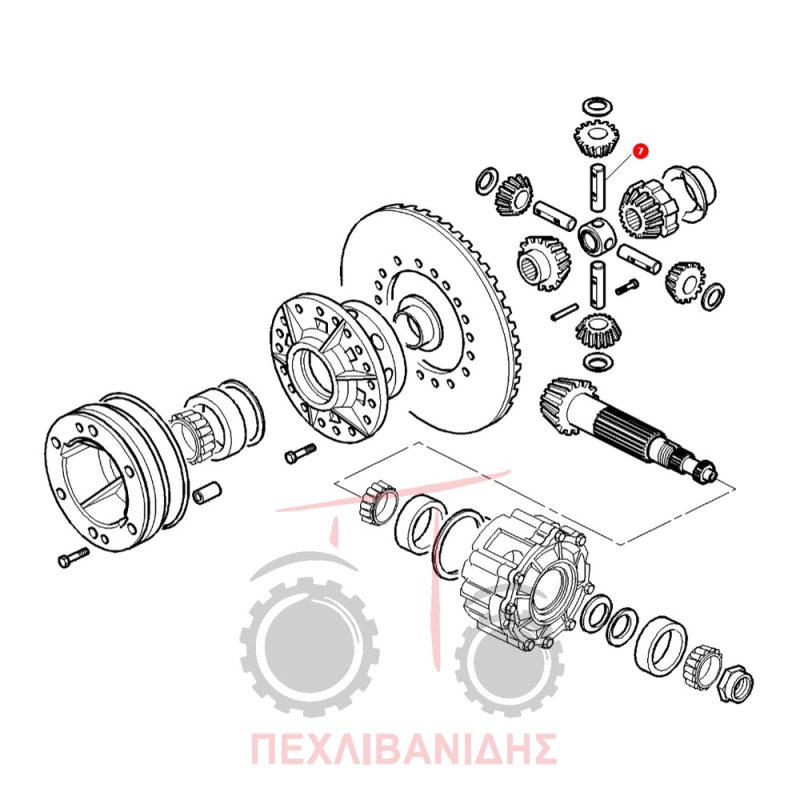 Πείρος πλανητικού πίσω διαφορικού Massey Ferguson 6499-7624-7724-8260