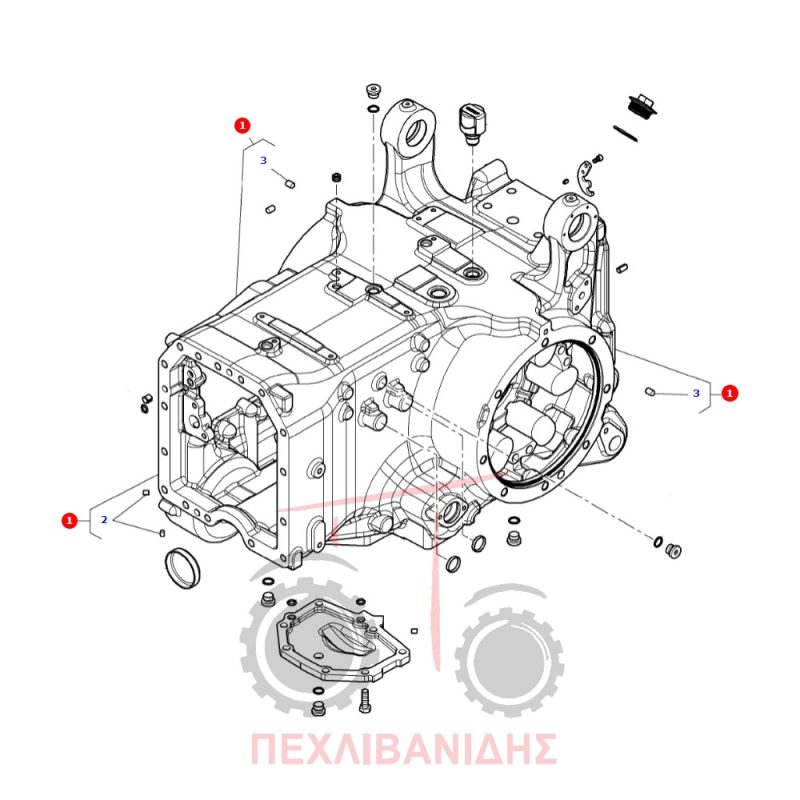 Κουτί πίσω διαφορικού Massey Ferguson 4707-4708-4709 Κουτί πίσω διαφορικού Massey Ferguson 4707-4708-4709
