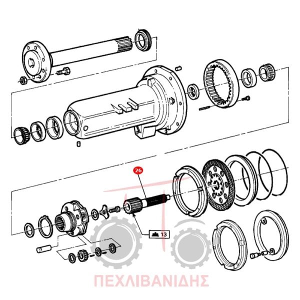 Ημιαξόνιο μειωτήρα Massey Ferguson 6400