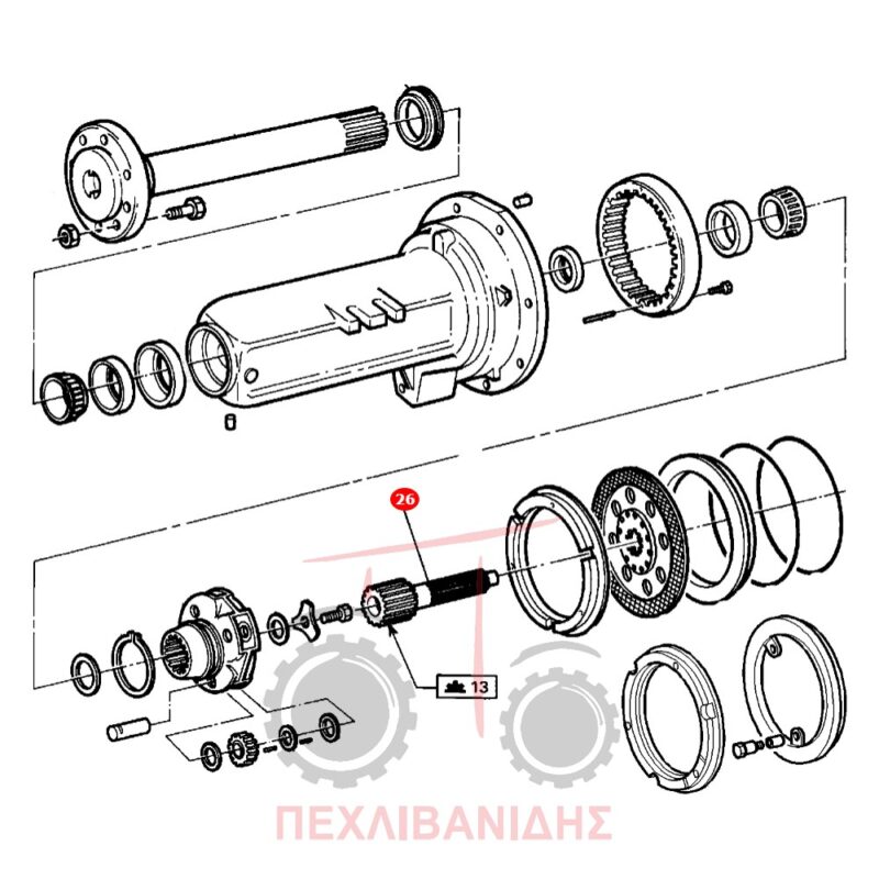 Ημιαξόνιο μειωτήρα Massey Ferguson 6400