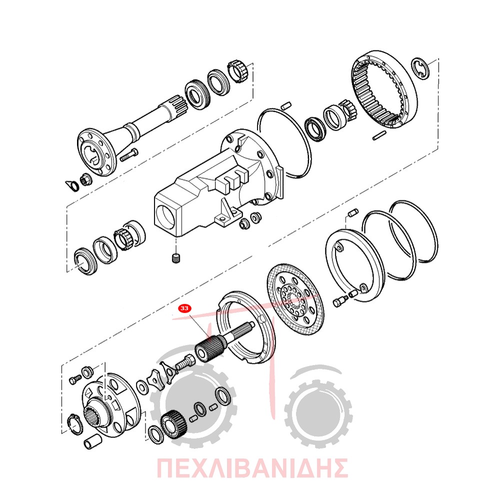 Πίσω ημιαξόνιο μειωτήρα Massey Ferguson 3120-3125-6180-6290-6475