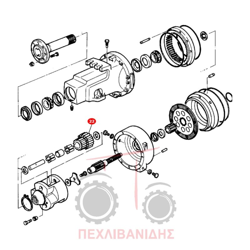 Γρανάζι πίσω μειωτήρα Massey Ferguson 8160