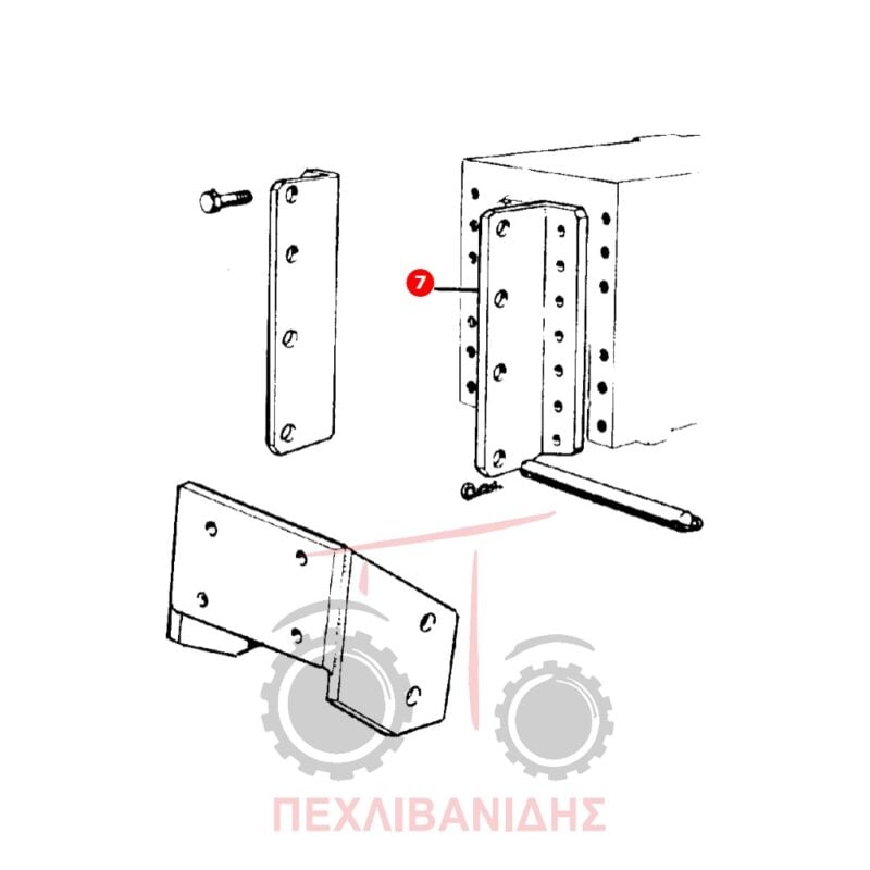 Πάνω δεξιά βάση κοτσαδούρας Massey Ferguson 134-154-294-394 Πάνω δεξιά βάση κοτσαδούρας Massey Ferguson 134-154-294-394