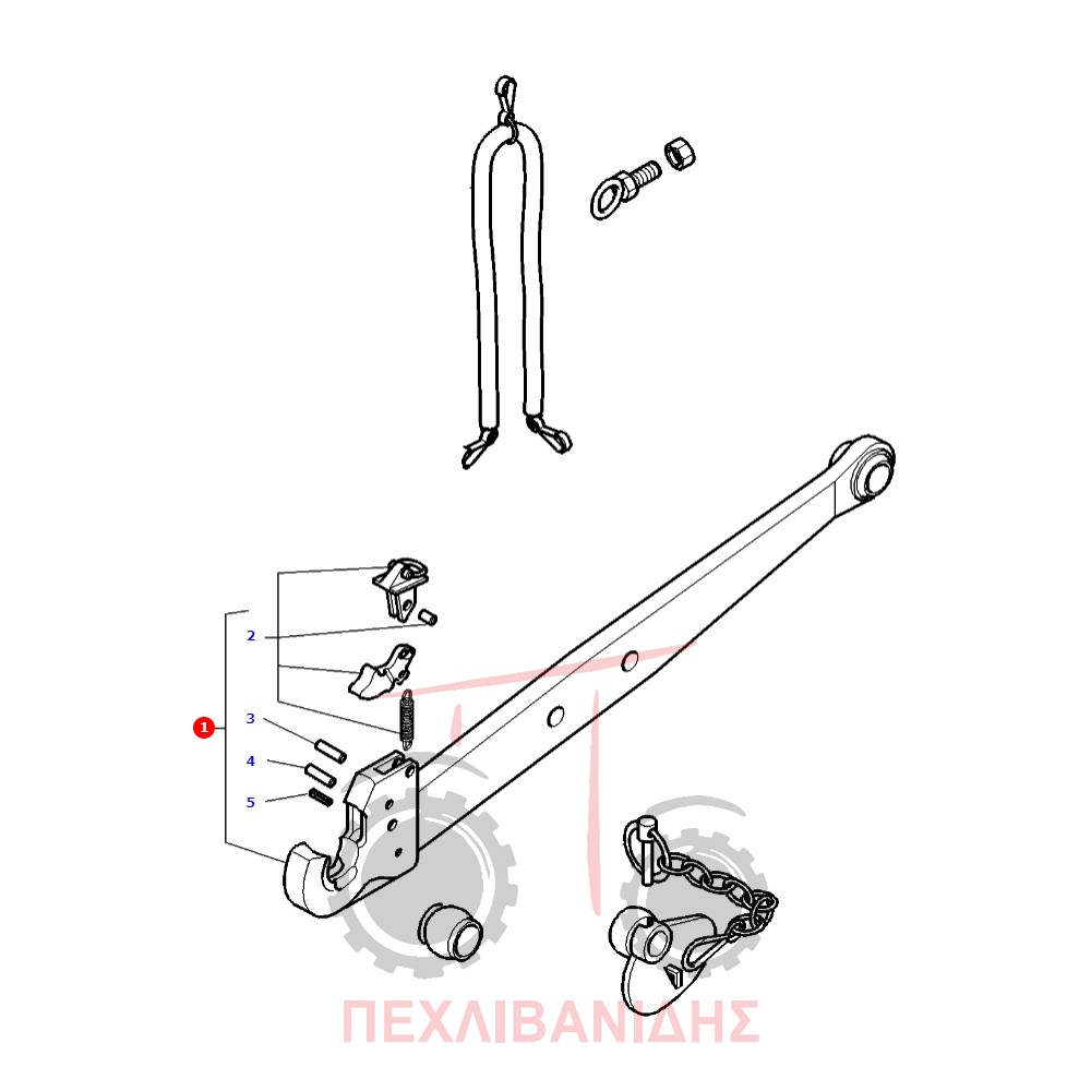 Αριστερή λάμα υδραυλικού Cat 2 Massey Ferguson 6280-6400