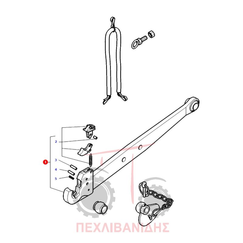 Αριστερή λάμα υδραυλικού Cat 2 Massey Ferguson 6280-6400 Αριστερή λάμα υδραυλικού Cat 2 Massey Ferguson 6280-6400