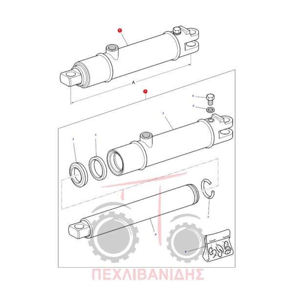 Βοηθητικό μπουκάλας υδραυλικού Massey Ferguson 5400-6200-6400