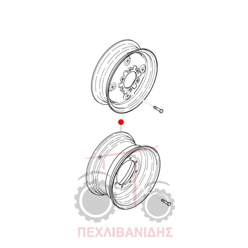 Εμπρός ζάντα Massey Ferguson 2615-2620-2635 Εμπρός ζάντα Massey Ferguson 2615-2620-2635