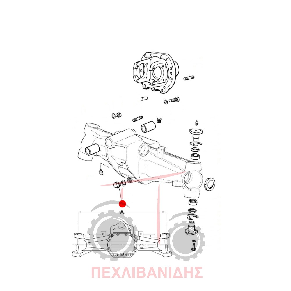 Τάπα εμπρός διαφορικού Massey Ferguson 3300-3400