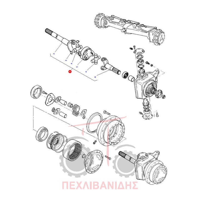 Αριστερό κομπλέ ημιαξόνιο Massey Ferguson 3060-6140