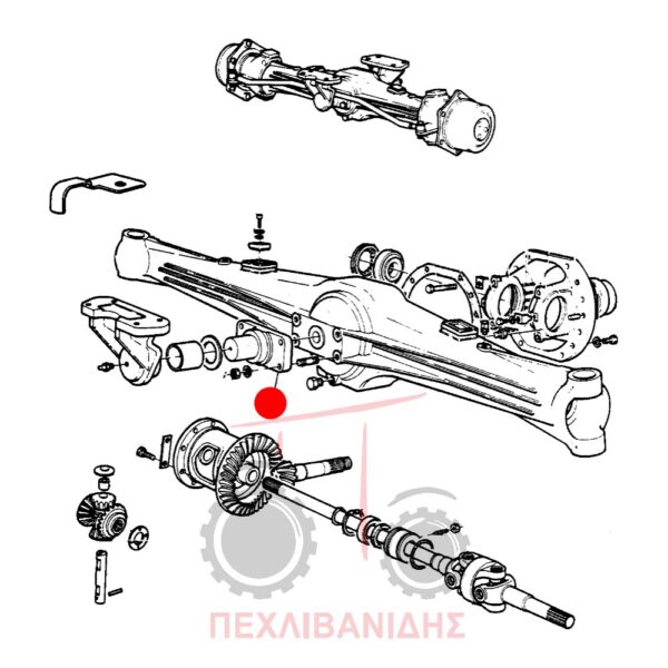 Πείρος καβαλέτου μπροστά διαφορικού Massey Ferguson 174-194-274-294-374-394-590-690-698-699