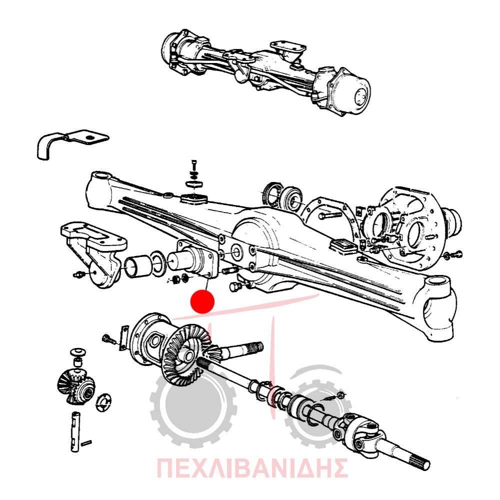 Πείρος καβαλέτου μπροστά διαφορικού Massey Ferguson 174-194-274-294-374-394-590-690-698-699