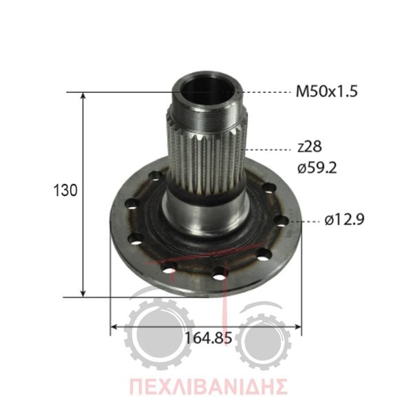 Βάση ημιαξονίου μπροστά - πίσω διαφορικού Massey Ferguson 174-290-698-699