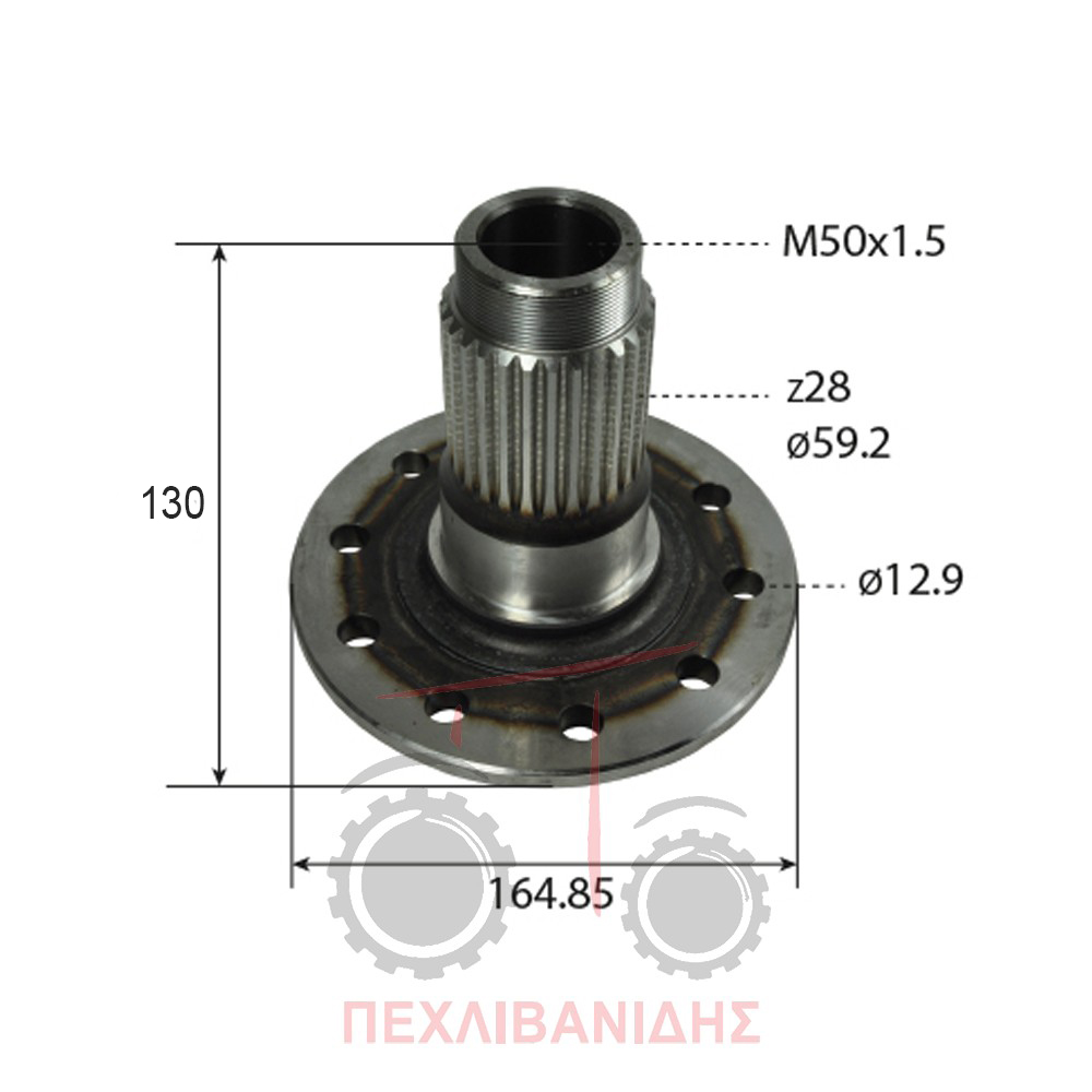 Βάση ημιαξονίου μπροστά - πίσω διαφορικού Massey Ferguson 174-290-698-699