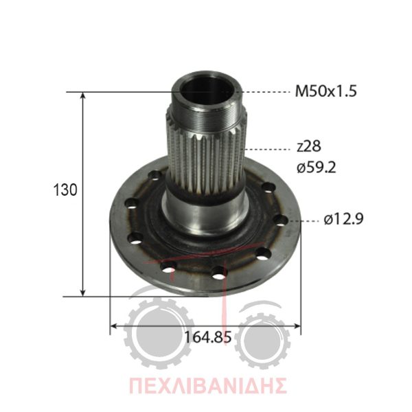 Βάση ημιαξονίου μπροστά - πίσω διαφορικού Massey Ferguson 174-290-698-699