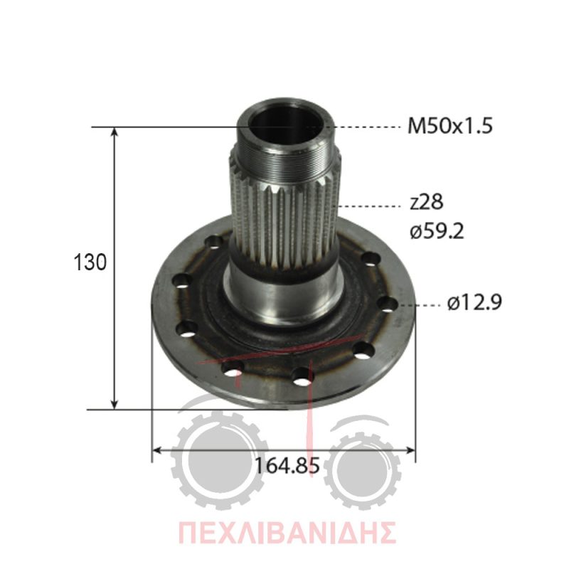 Βάση ημιαξονίου μπροστά - πίσω διαφορικού Massey Ferguson 174-290-698-699