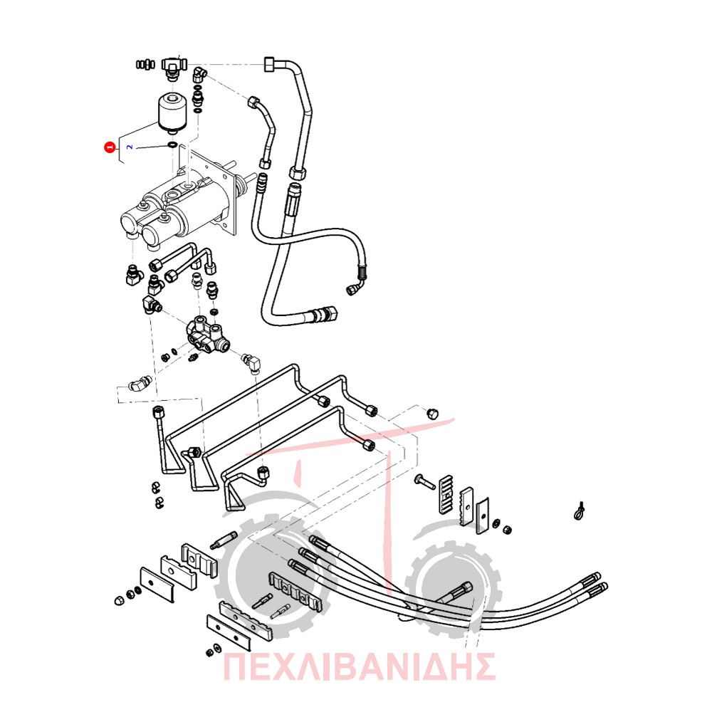 Μπουκάλα αζώτου αντλίας φρένων Massey Ferguson 5400-6400-7400