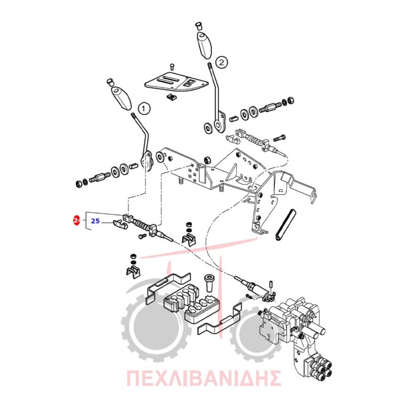 Ντίζα φέτας χειριστηρίου υδραυλικού Massey Ferguson 5400