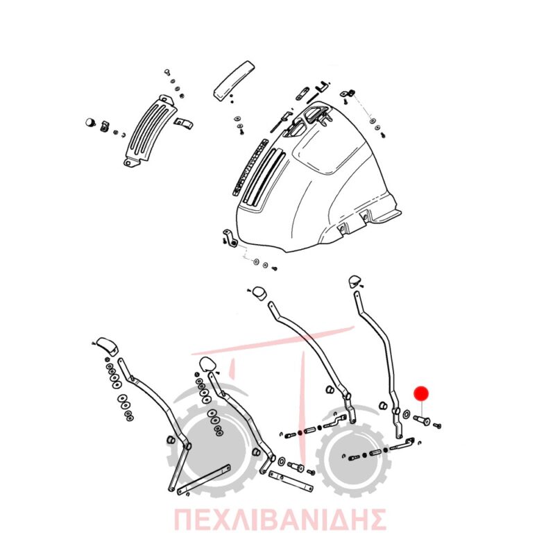 Βίδα πείρος λεβιέ υδραυλικού Massey Ferguson 2405-2410-2415