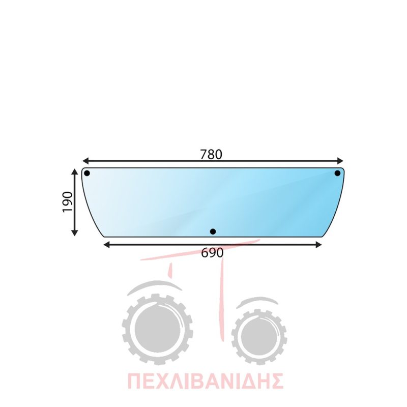 Πίσω τζάμι καμπίνας Massey Ferguson 342-355-362-390-398-399