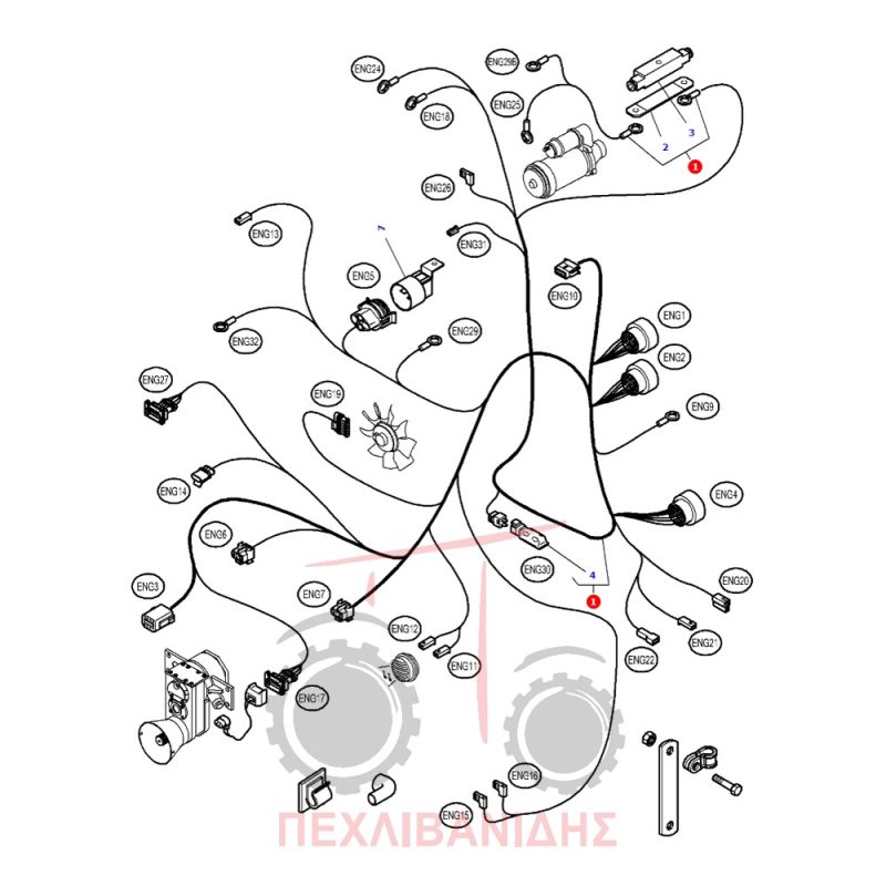 Καλωδίωση μηχανής Massey Ferguson 6400-7400