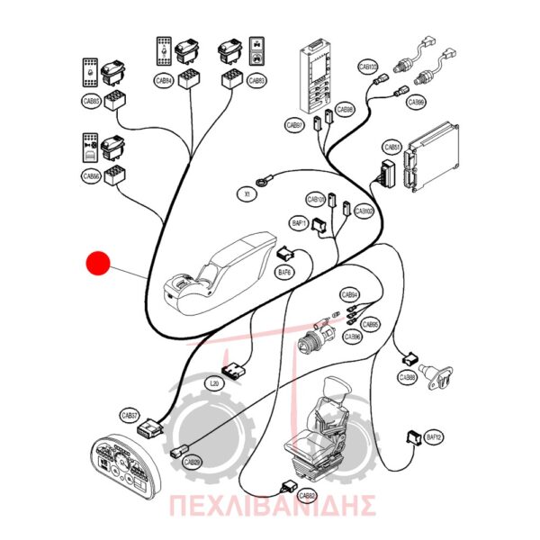 Καλώδιο πλαϊνού μπράτσου Massey Ferguson 6400